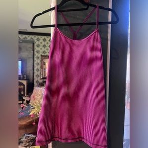 Lululemon pink and purple striped tank top